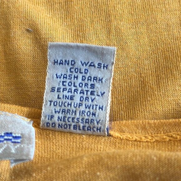 Vintage 80s/90s French Navy Gold/Orange Embroidered Neck & Sleeves Top - Picture 8 of 10